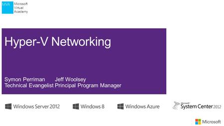 Microsoft Virtual Academy. Microsoft Virtual Academy First HalfSecond Half (01) Introduction to Microsoft Virtualization(05) Hyper-V Management (02) Hyper-V.