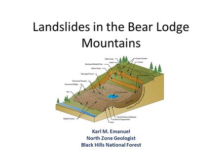 Landslides in the Bear Lodge Mountains Karl M. Emanuel North Zone Geologist Black Hills National Forest.