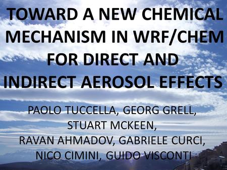 INDIRECT AEROSOL EFFECTS