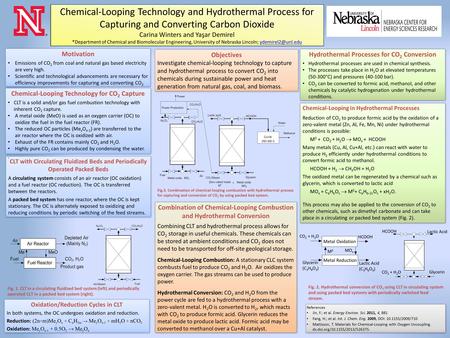 Insert Short Title of Project Insert Names Insert Project Information Combination of Chemical-Looping Combustion and Hydrothermal Conversion Combining.