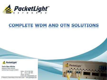 Complete WDM and OTN Solutions