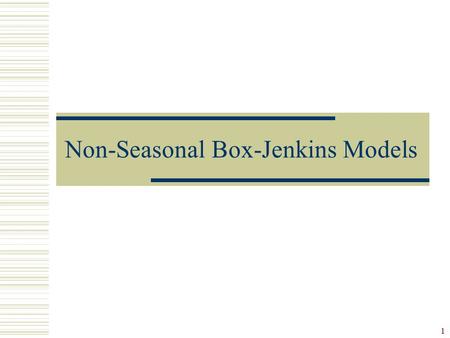 Non-Seasonal Box-Jenkins Models