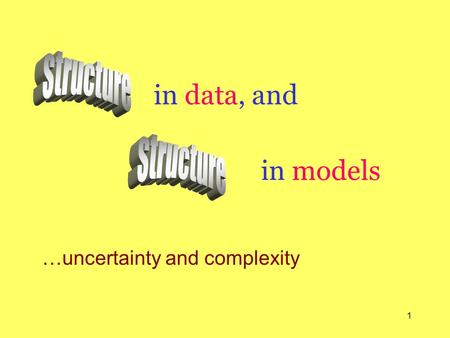 1 in data, and …uncertainty and complexity in models.