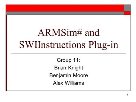 ARMSim# and SWIInstructions Plug-in