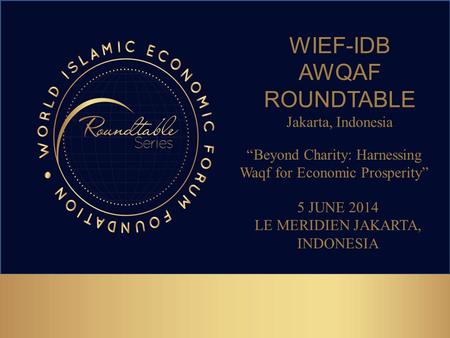 WIEF-IDB AWQAF ROUNDTABLE