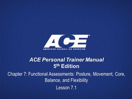 ACE Personal Trainer Manual 5th Edition