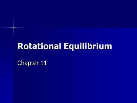 Rotational Equilibrium