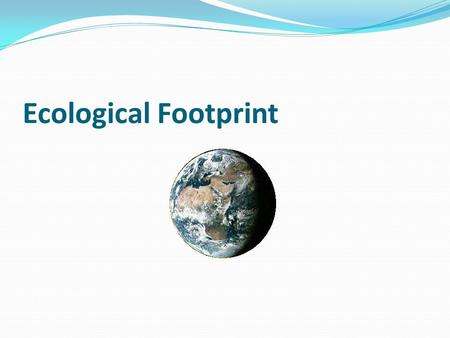 Ecological Footprint.