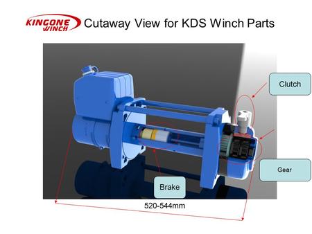 Cutaway View for KDS Winch Parts Gear Clutch Brake 520-544mm.