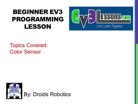 BEGINNER EV3 PROGRAMMING Lesson