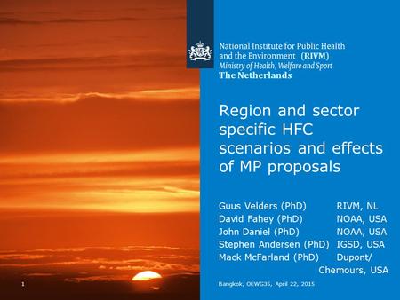 Region and sector specific HFC scenarios and effects of MP proposals