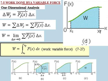 F rF is variable The two quantities are equal ( Work, K.E theorem )