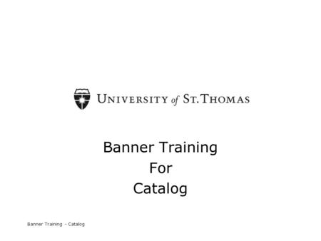 Banner Training For Catalog