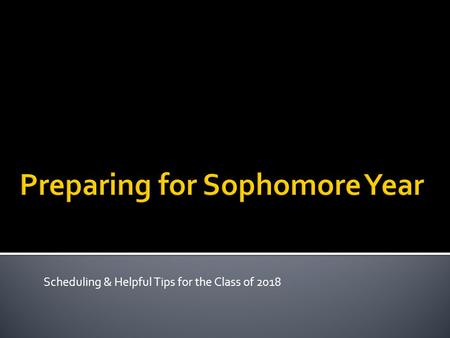 Scheduling & Helpful Tips for the Class of 2018. CLASS OF2018 Language Arts (English)4 Social Studies4 Science3.2 Mathematics3 Computers0.5 Physical Education1.6.