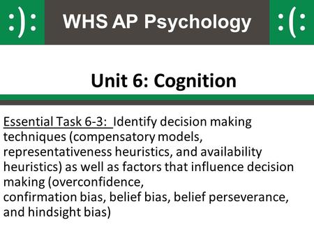 Unit 6: Cognition WHS AP Psychology