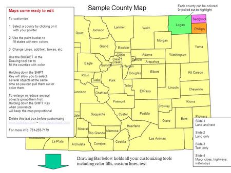 Adams Alamosa Arapahoe Archuleta Baca Bent Boulder Chaffee Cheyenne Clear Conejos Costilla Crowley Custer Delta Denver Dolores Douglas Eagle Elbert El.