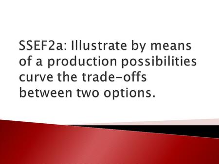 Production Possibilities Curve