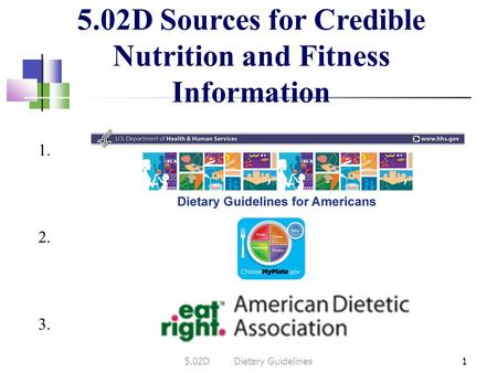 5.02D Sources for Credible Nutrition and Fitness Information