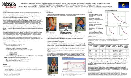 Introduction Children and adults with cerebral palsy frequently have decreased flexibility of muscle and tendon, which contributes to movement impairment.