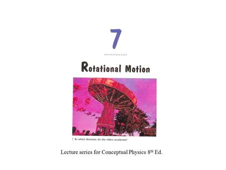 Lecture series for Conceptual Physics 8 th Ed.. Rotational Inertia p118 The property of an object to resist being rotated T.R. Walker starts to fall.