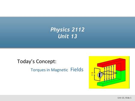 Today’s Concept: Torques in Magnetic Fields