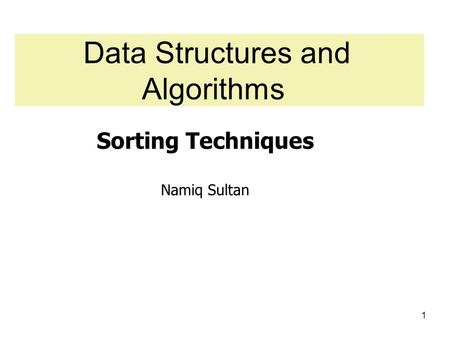 Data Structures and Algorithms