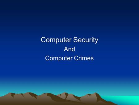 Computer Security And Computer Crimes. Problem under consideration A software flaw was found in a national bank's web site that allows anyone who knows.