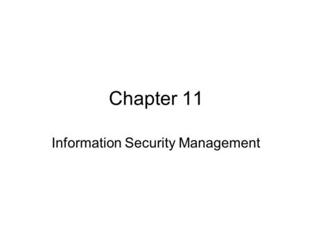 Information Security Management