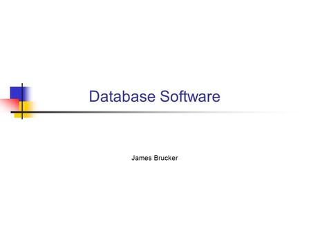 Database Software James Brucker.