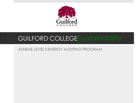 ASHRAE LEVEL II ENERGY AUDITING PROGRAM sustainability.