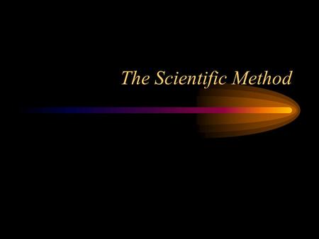 The Scientific Method.