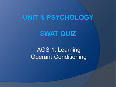 AOS 1: Learning Operant Conditioning. One of Thorndike's most important findings from his experiments on cats in puzzle boxes was that: A. punishment.