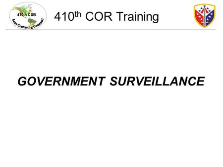 GOVERNMENT SURVEILLANCE