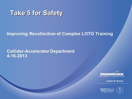 Take 5 for Safety Improving Recollection of Complex LOTO Training