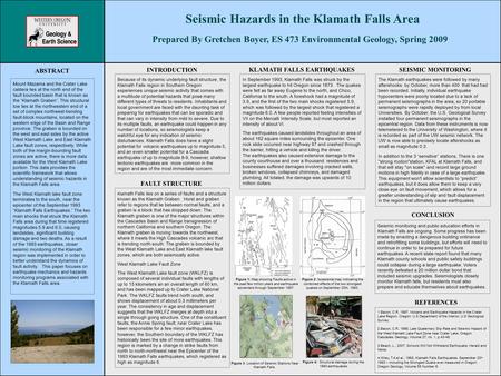 Mount Mazama and the Crater Lake caldera lies at the north end of the fault bounded basin that is known as the “Klamath Graben”. This structural low lies.