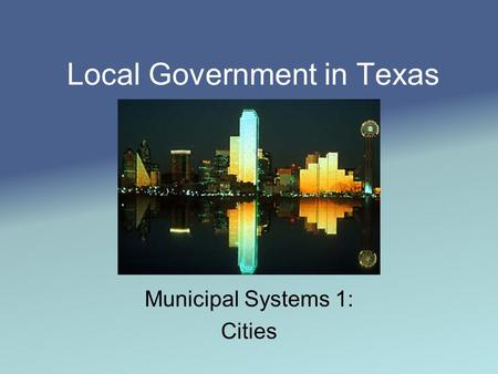 Local Government in Texas