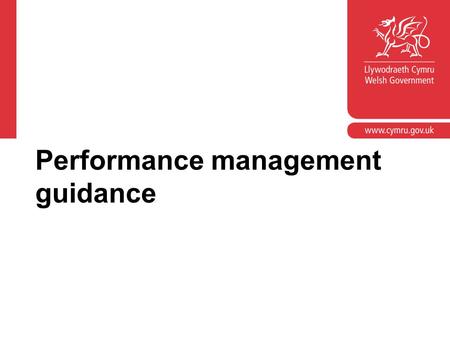 Performance management guidance