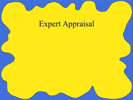 Expert Appraisal. Types of Expert Appraisal Some modifications of the instructional material are based on the developer’s hindsight; Most should be based.