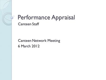 Performance Appraisal