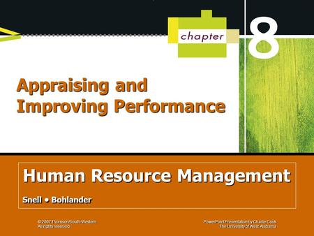 Appraising and Improving Performance