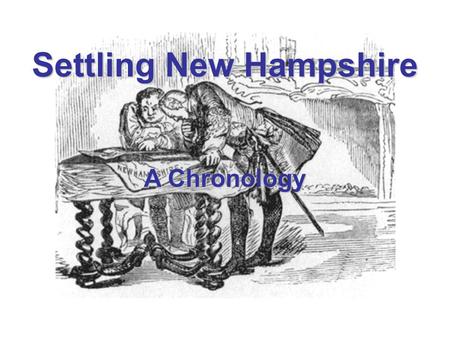 Settling New Hampshire A Chronology. Menu Automated show Manual show Map identifying New Hampshire rivers and lakesMap identifying New Hampshire rivers.