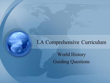 LA Comprehensive Curriculum