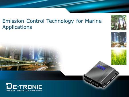 Emission Control Technology for Marine Applications.