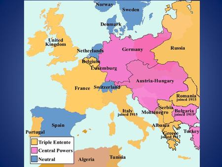 The MAIN Causes of WW1 The Long Term Causes M ilitarism A lliances I mperialism N ationalism.