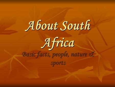 Basic facts, people, nature & sports