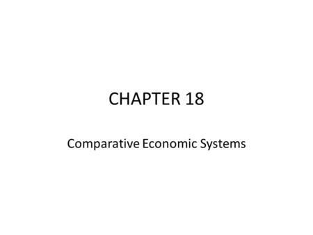 Comparative Economic Systems