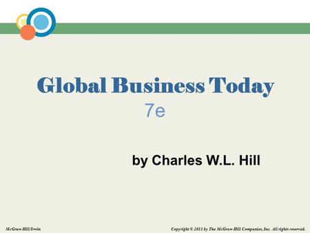 Copyright © 2011 by The McGraw-Hill Companies, Inc. All rights reserved. McGraw-Hill/Irwin Global Business Today 7e by Charles W.L. Hill.