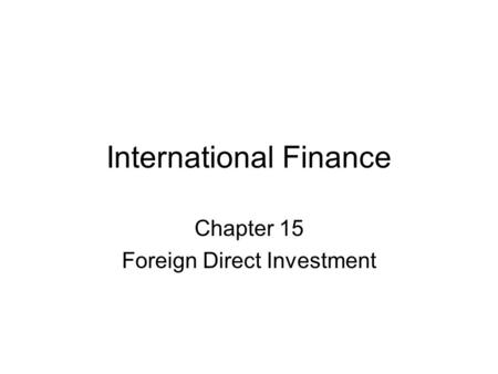 International Finance