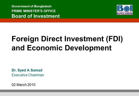 Foreign Direct Investment (FDI) and Economic Development