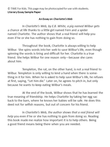 An Essay on Charlotte’s Web